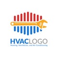 HVAC logo design, heating ventilation and air conditioning logo or icon template Royalty Free Stock Photo