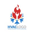 HVAC logo design, heating ventilation and air conditioning logo or icon template Royalty Free Stock Photo