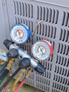 Hvac mencanical units seasonal maintenance and repair Royalty Free Stock Photo