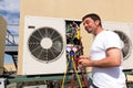 HVAC Repair Man Royalty Free Stock Photo