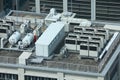 Air conditioning machines on roof in Kobe, Japan Royalty Free Stock Photo