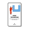Hvac Technician Man Repair Or Installing Vector Royalty Free Stock Photo