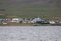 Hvammstangi village seen from the sea, Iceland