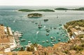 Hvar -aerial view HDR Royalty Free Stock Photo