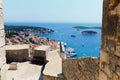 Hvar city and the harbor from the Spanish fortress in Coratia Royalty Free Stock Photo