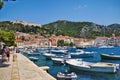 HVAR, CROATIA - JULY 8, 2018: Hvar city harbor with the Spanish Royalty Free Stock Photo