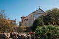 Hvar, Croatia - October 29, 2022: Dominican monastery and church of St. Peter in Hvar