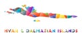 Hvar & Dalmatian Islands - colorful low poly.