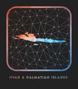 Hvar & Dalmatian Islands map design.