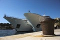 Hvar harbor with two cruisers Royalty Free Stock Photo