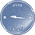 Hvar map vintage stamp.