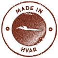 Hvar map vintage stamp.