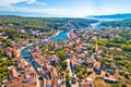 Hvar. Old town of Vrboska aerial view