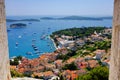 Hvar town harbor from the Spanish Fortress Royalty Free Stock Photo