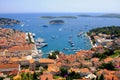 Hvar town viewed from the Spanish Fortress in Croatia Royalty Free Stock Photo