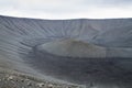 Hverfell caldera volcano top view, Iceland landmark