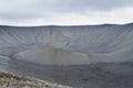 Hverfell caldera volcano top view, Iceland landmark