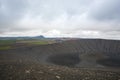 Hverfell caldera volcano top view, Iceland landmark