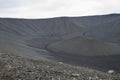 Hverfell caldera volcano top view, Iceland landmark