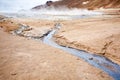 Hverir mud pools day view, Iceland landmark