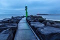 Hvide Sande breakwater after Sunset Royalty Free Stock Photo