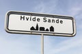 Hvide Sande city road sign Royalty Free Stock Photo