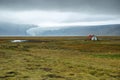 Hvitarnes hut and Langjokull glacier