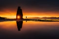 Hvitserkur 15 m height. Is a spectacular rock in the sea on the Northern coast of Iceland. this photo reflects in the water aft