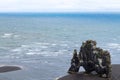 Hvitserkur sea stack, Iceland. Black sand beach