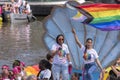 HVO-Querido Boat At The Gaypride Canal Parade With Boats At Amsterdam The Netherlands 6-8-2022