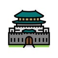 hwaseong fortress color icon vector illustration