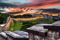 Hwaseong Fortress at Dusk Royalty Free Stock Photo