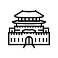 hwaseong fortress line icon vector illustration