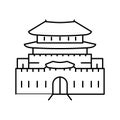 hwaseong fortress line icon vector illustration