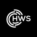 HWS letter logo design on black background. HWS creative initials letter logo concept. HWS letter design Royalty Free Stock Photo