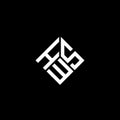 HWS letter logo design on black background. HWS creative initials letter logo concept. HWS letter design Royalty Free Stock Photo