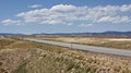 Hwy 191 through a dry Utah towards the horizon Royalty Free Stock Photo