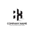 HX initial logo inspiration,  H and X creative logo vector,negative space logo design Royalty Free Stock Photo