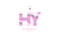 hy h y alphabet letter logo pink purple line icon template vector
