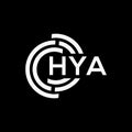 HYA letter logo design on black background. HYA creative initials letter logo concept. HYA letter design Royalty Free Stock Photo