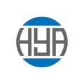 HYA letter logo design on white background. HYA creative initials circle logo concept. HYA letter design Royalty Free Stock Photo