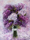 Hyacinth bouquet painted with oils