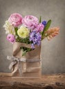 Hyacinths and ranunculus flowers