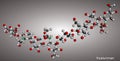 Hyaluronan, hyaluronic acid, HA, hyaluronate molecule, short fragment. Molecular model. 3D rendering Royalty Free Stock Photo