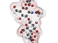 Hyaluronan (hyaluronic acid, hyaluronate) glycosaminoglycan molecule, short fragment. Part of extracellular matrix. Used as tumor Royalty Free Stock Photo