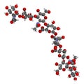 Hyaluronan (hyaluronic acid, hyaluronate) glycosaminoglycan molecule, short fragment. Part of extracellular matrix. Used as tumor Royalty Free Stock Photo