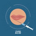 Hyaluronic acid filler injection infographic flyer Royalty Free Stock Photo