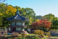 Hyangwonjeong Pavilion in Gyeongbokgung, seoul Royalty Free Stock Photo