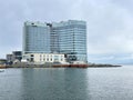 Vladivostok, Russia, August, 28, 2022. Hyatt Vladivostok Hotel, Burny in cloudy summer day in Vladivostok, Russia