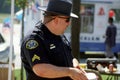 A Hyattsville City policeman on+ routine foot patrol